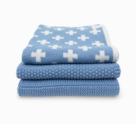 Dishcloth 3pk Variety Cornflower