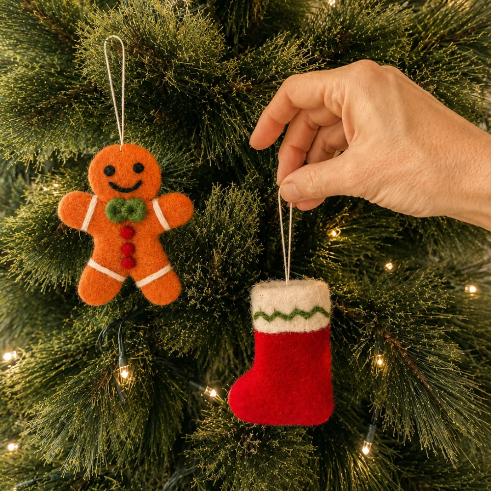 Felt Christmas Ornament - Gingerbread Man