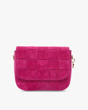 Load image into Gallery viewer, Clara Weave Crossbody Hot Pink Suede