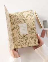 Load image into Gallery viewer, 2025 Desktop Linen Bound Planner - WhiteBlossoms