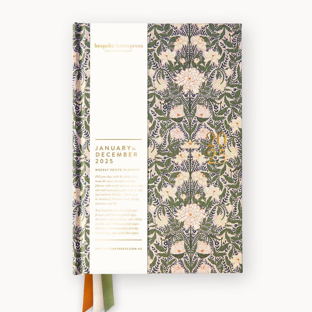 2025 Petite Linen Bound Planner Chrysanthemum