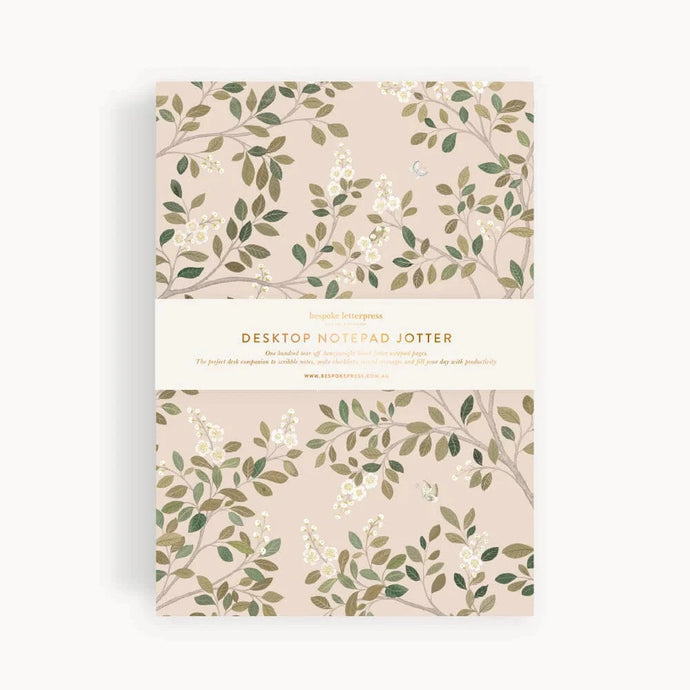 White Blossoms Notepad Jotter