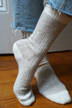 Load image into Gallery viewer, Merino Wool Sand &amp; Cream Socks