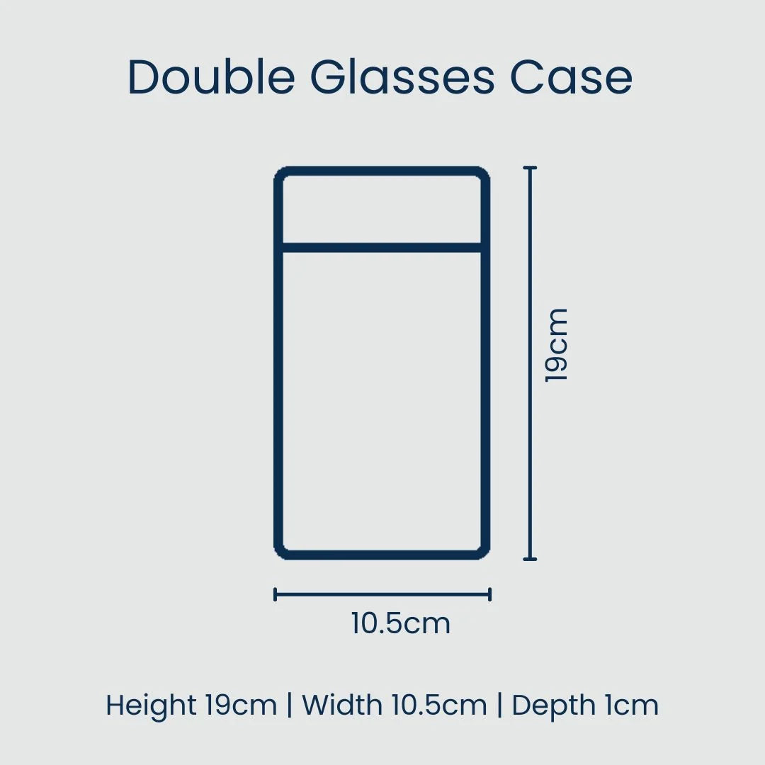 Double Glasses Case – Yellow Polka Dot