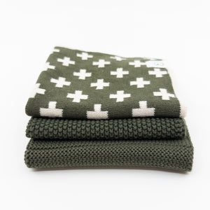 Dishcloth 3pk Variety Olive+