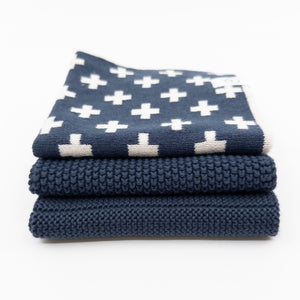 Dishcloth 3pk Variety Navy+