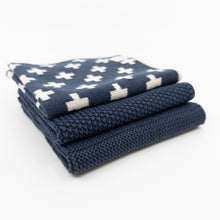 Load image into Gallery viewer, Dishcloth 3pk Variety Navy+