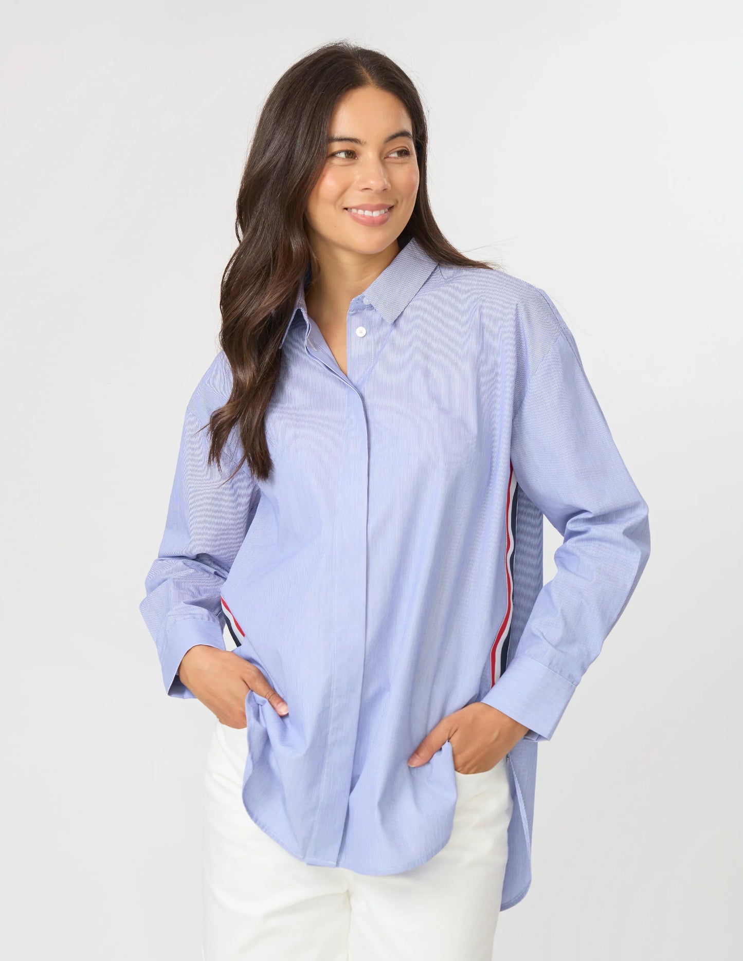 Casino Shirt - Blue/White Mini Stripe