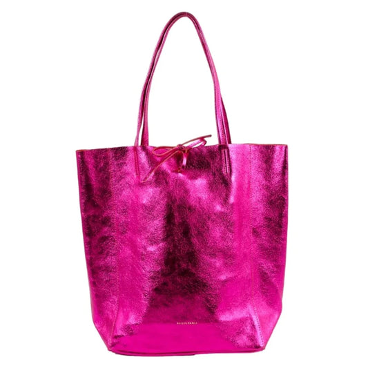 Metallic Fuchsia Tote
