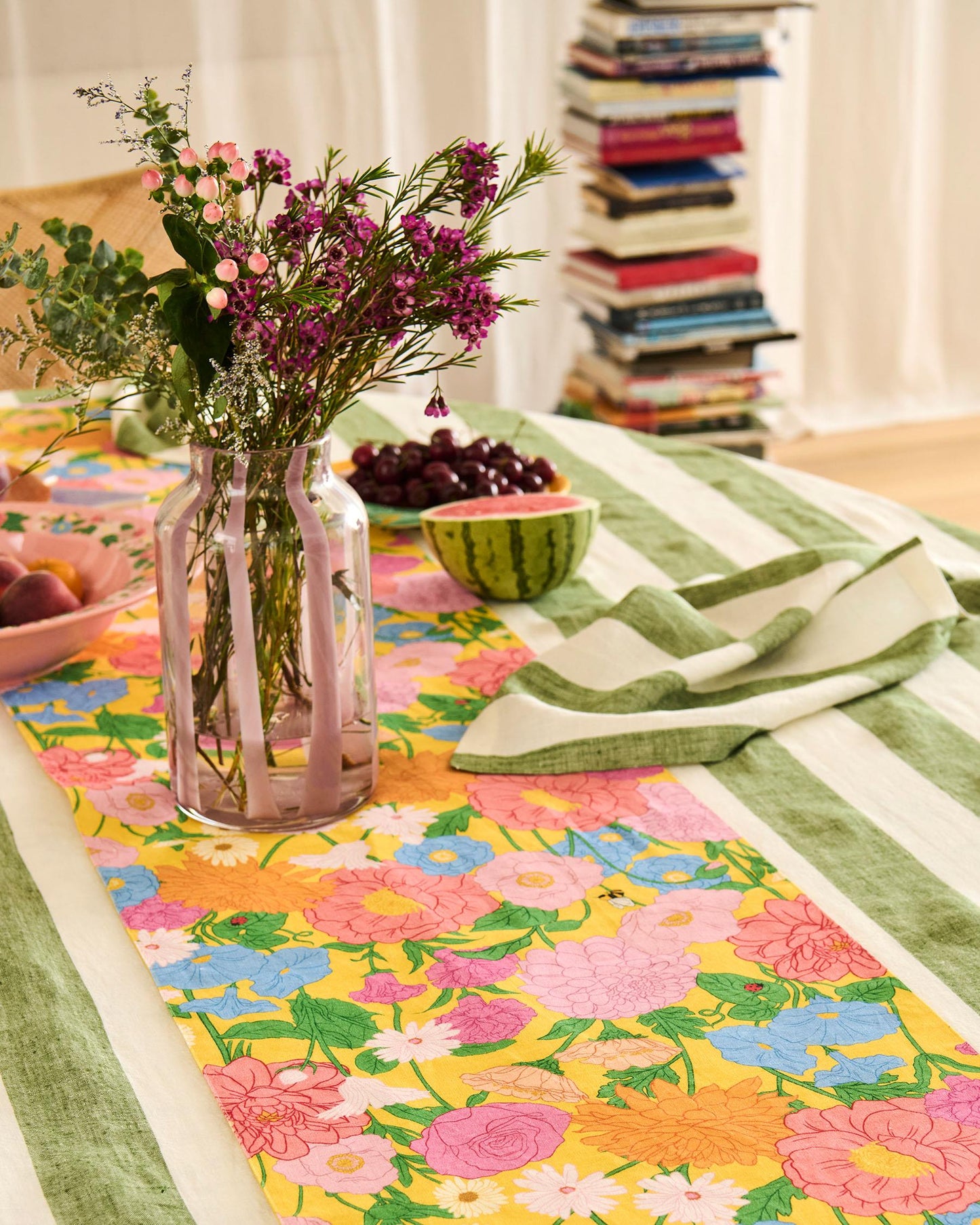 Moss Stripe Napkin Set (of 4)