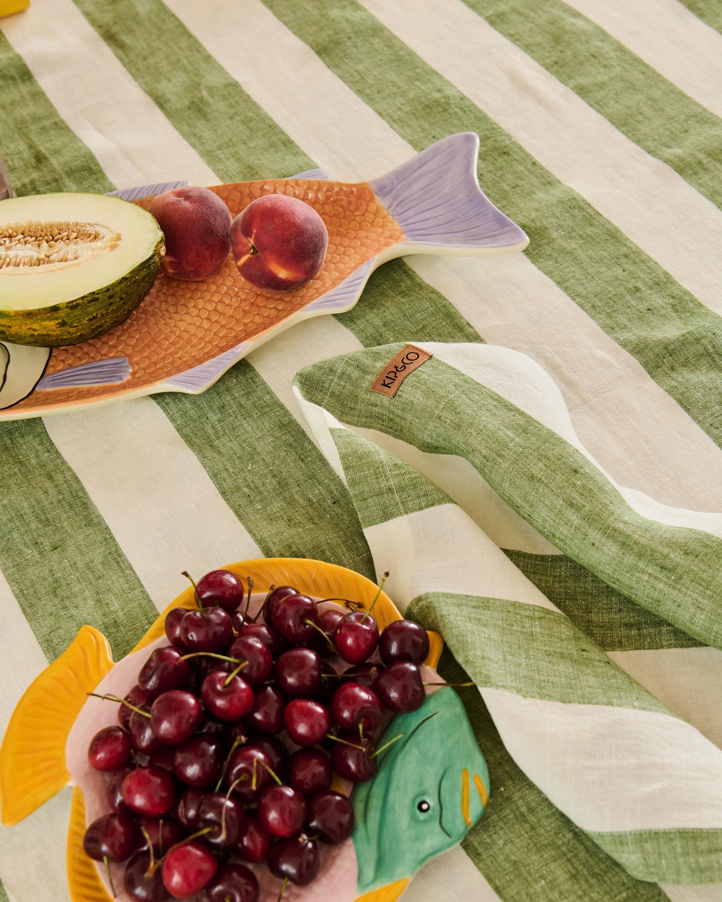 Moss Stripe Napkin Set (of 4)
