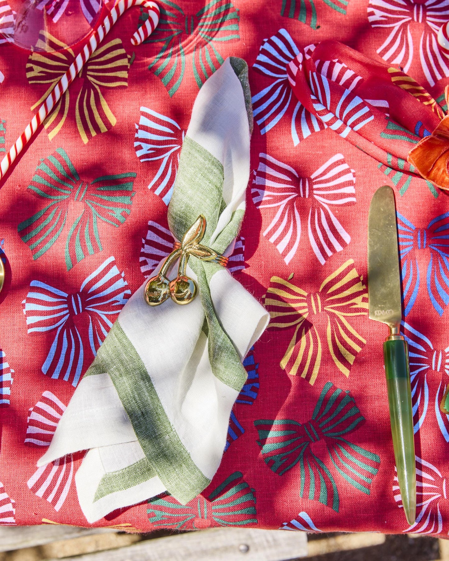 Moss Stripe Napkin Set (of 4)