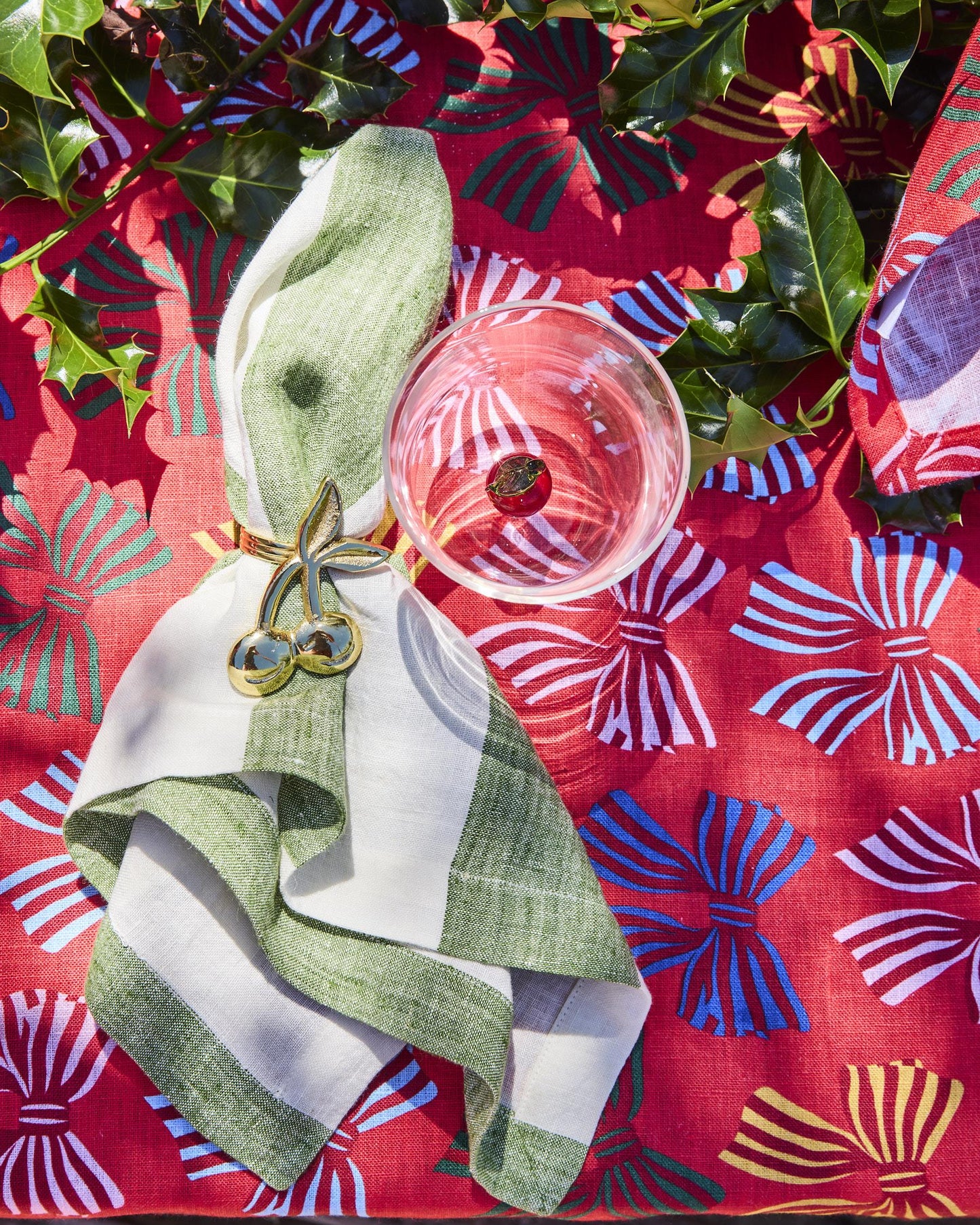 Moss Stripe Napkin Set (of 4)