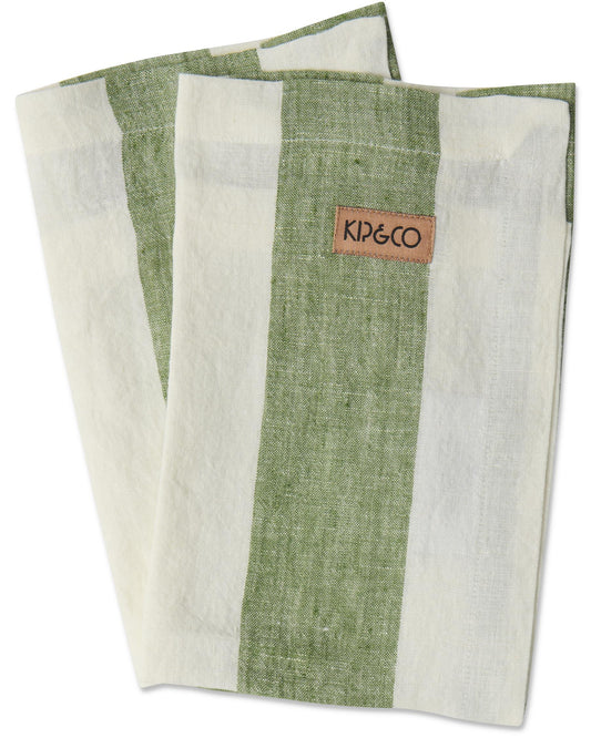 Moss Stripe Napkin Set (of 4)