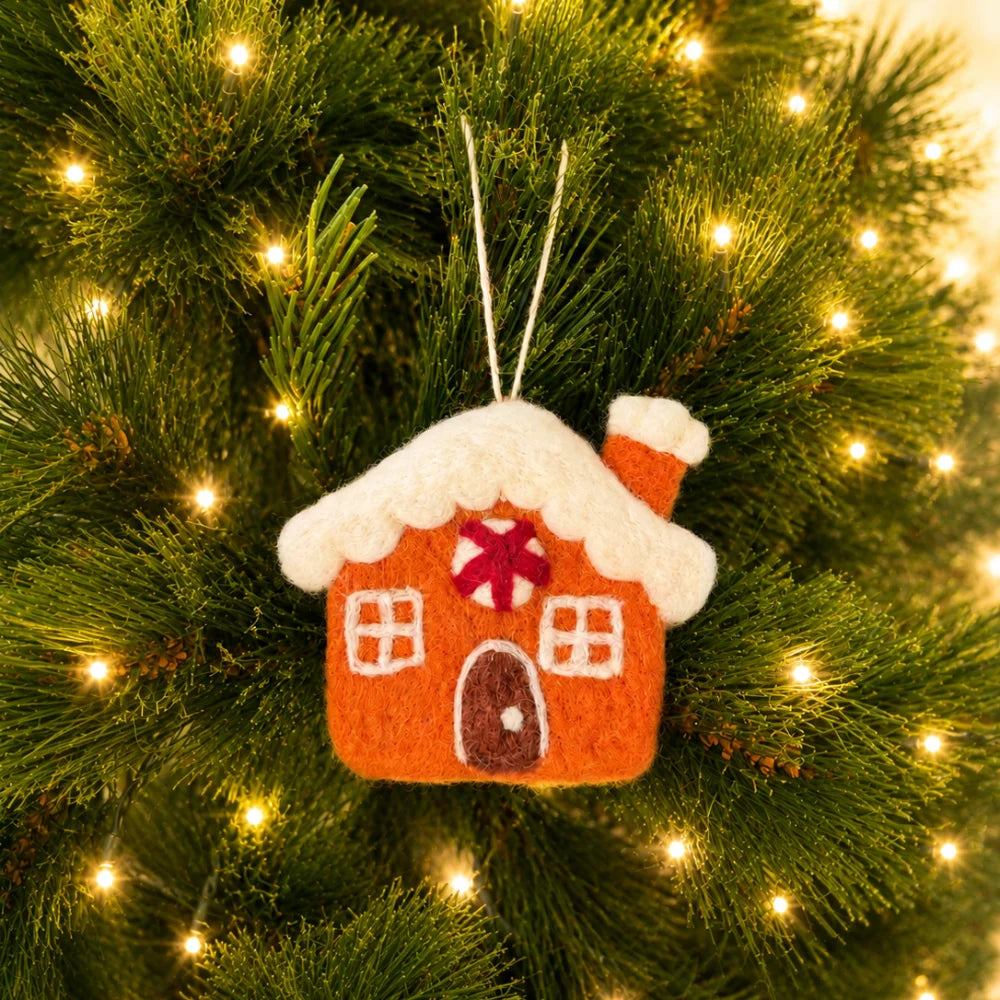 Felt Christmas Ornament - Gingerbread House