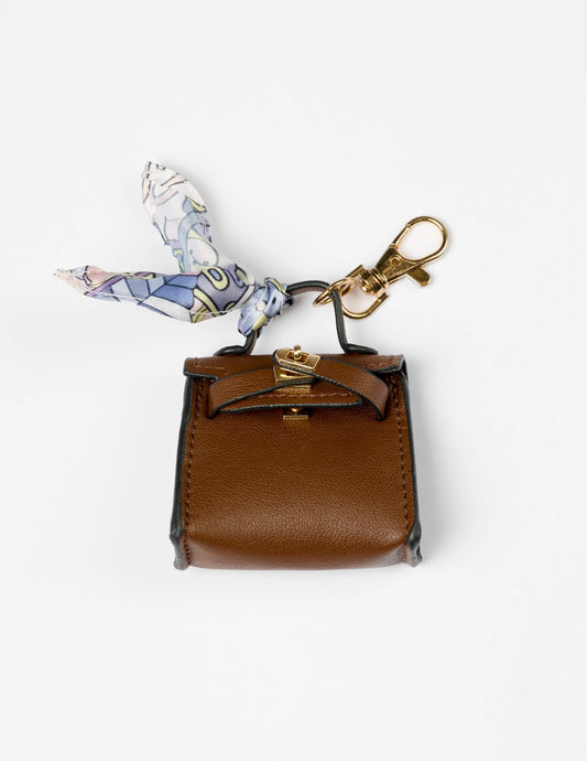 Keychain Mini Kelly Bag - Brown