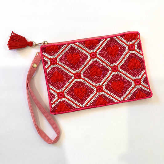 Heart Beaded Pouch