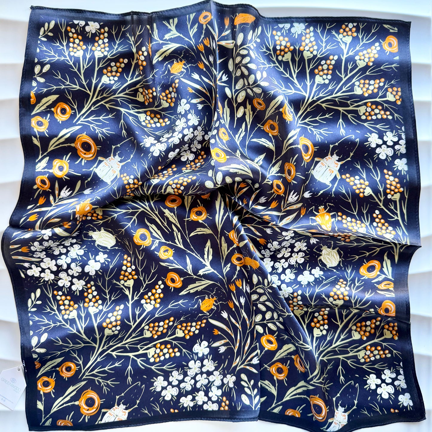 Silk Neck Scarf: NIGHT GARDEN