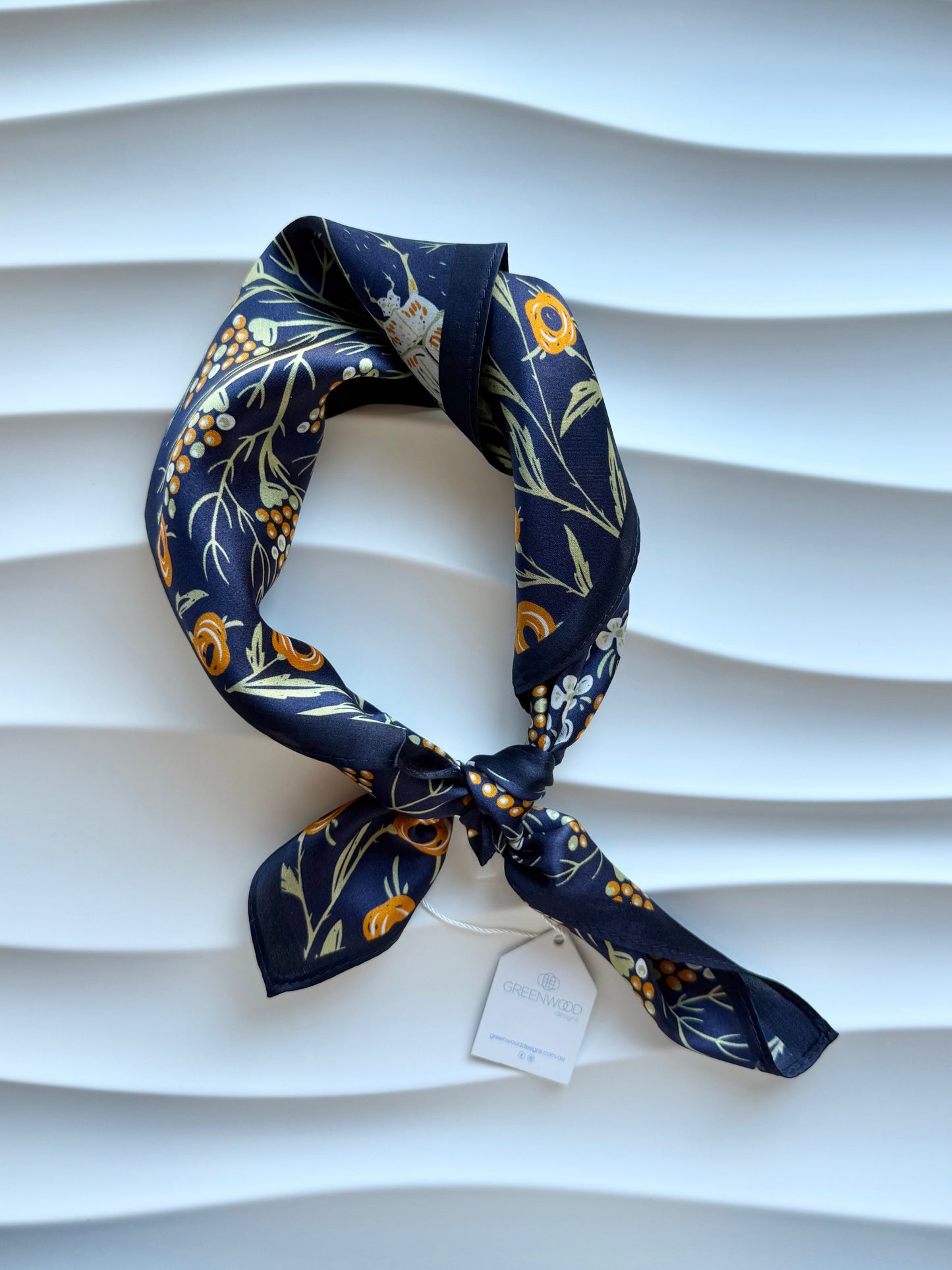 Silk Neck Scarf: NIGHT GARDEN