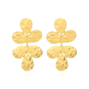 Gold Clover Drop Earrings