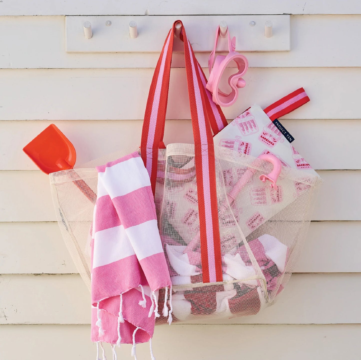 Mesh Oversized Ecru Tote