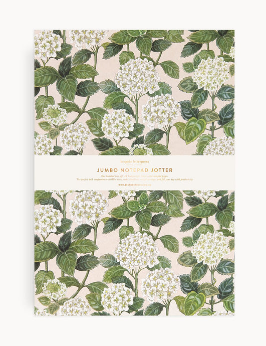 Hydrangea Jumbo Notepad Jotter