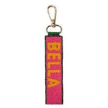 Load image into Gallery viewer, Ciao + Bella Pink, Orange &amp; Green Beaded Keychain