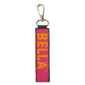 Ciao + Bella Pink, Orange & Green Beaded Keychain