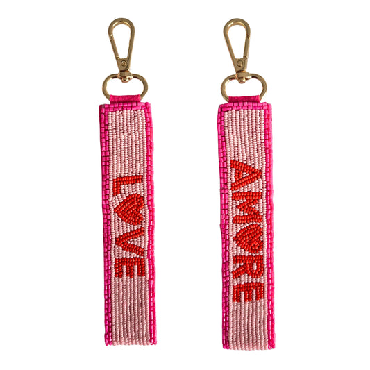 Amore & Love Beaded Keychain