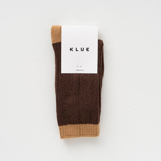 Merino Wool Brown & Caramel socks with bands