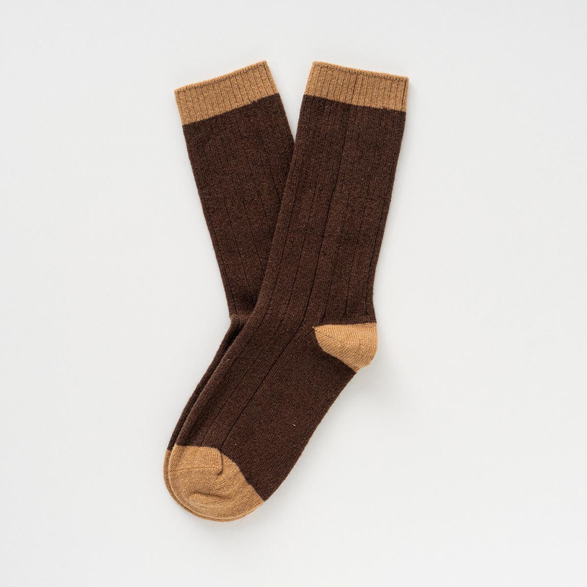 Merino Wool Brown & Caramel socks with bands