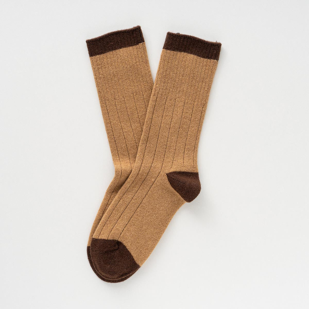 Merino Wool Caramel & Brown socks with bands