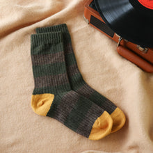 Load image into Gallery viewer, Merino Wool Navy &amp; Grey Stripe Socks