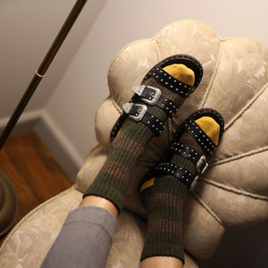 Merino Wool Navy & Grey Stripe Socks