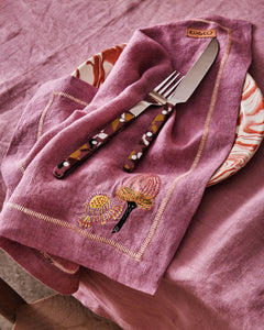 Bush Native Embroidered Linen Napkin Set