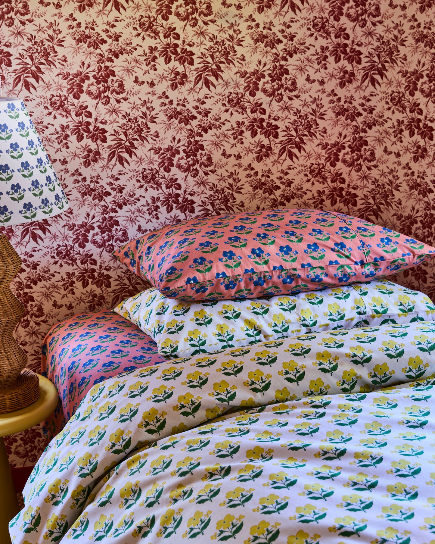 Kip & Co X Anna Spiro Indian Summer Rose - Summer Rose organic cotton Pillowcase set