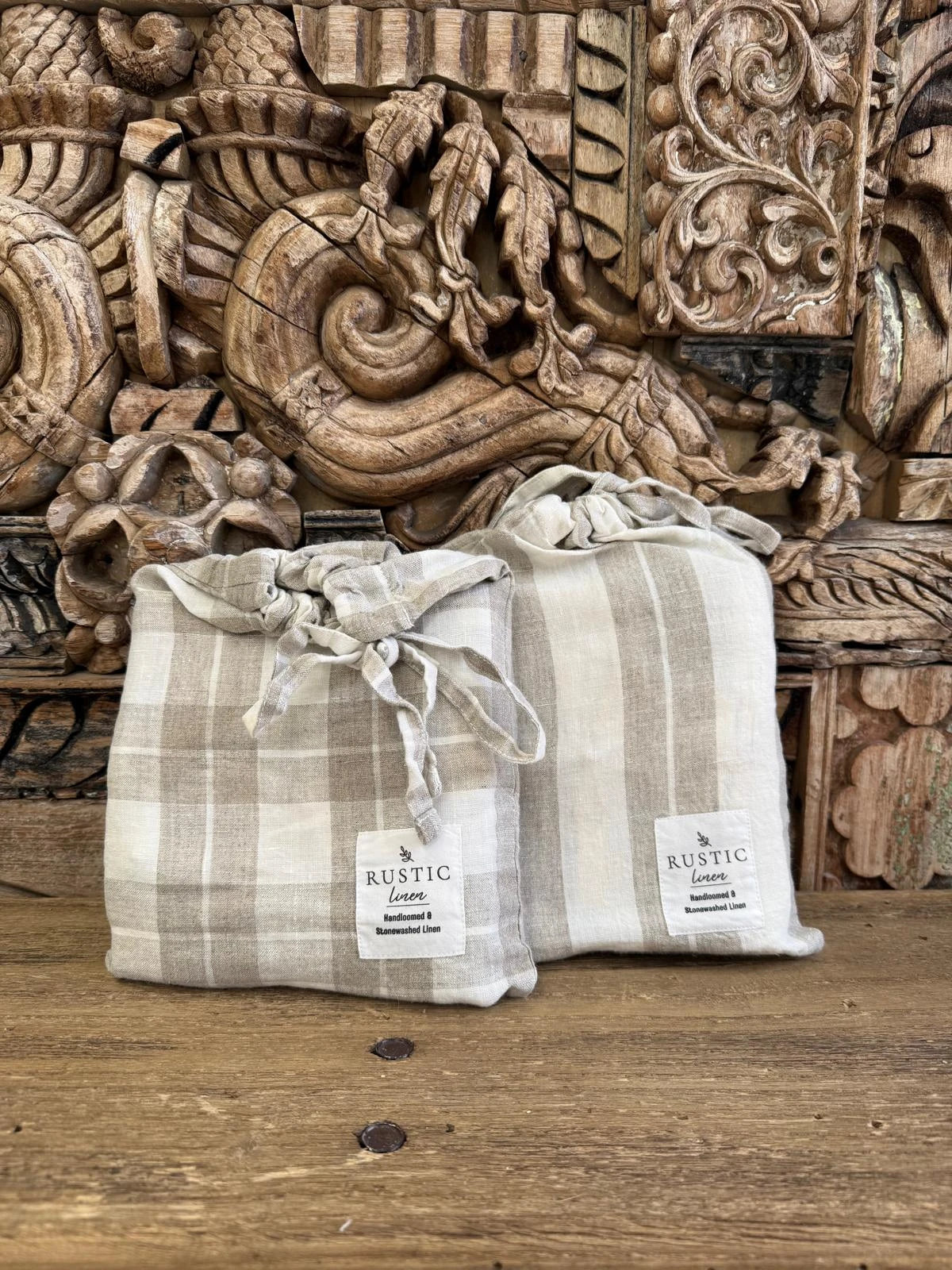 Atelier Linen Pillowcase Set - Natural Stripes