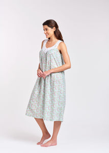 Arabella Pale Blue & Pink Florals Nightie