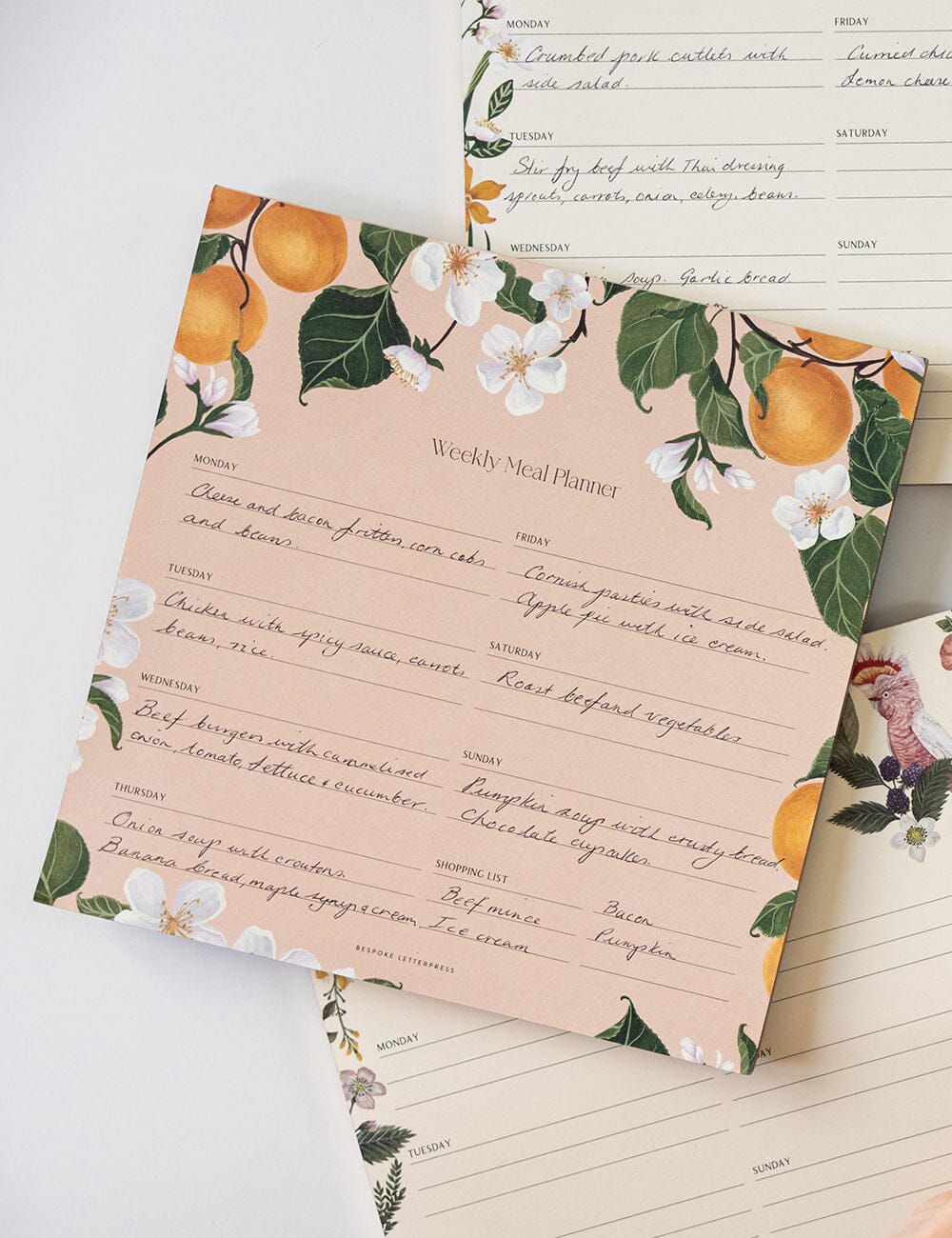 Meal Planner Notepad Peaches