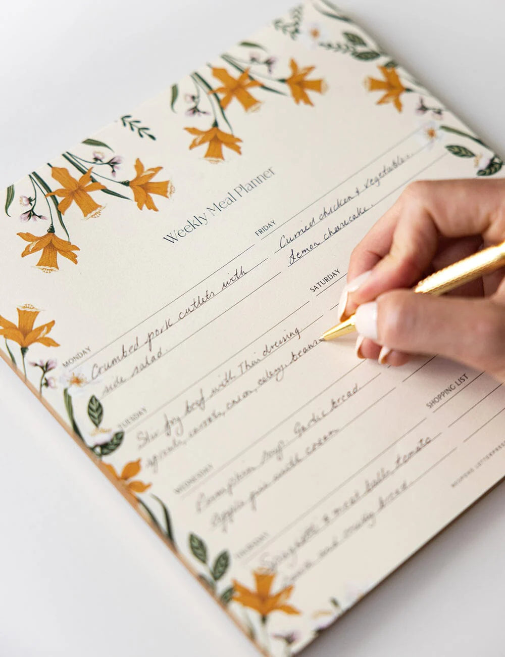 Meal Planner Notepad Daffodil