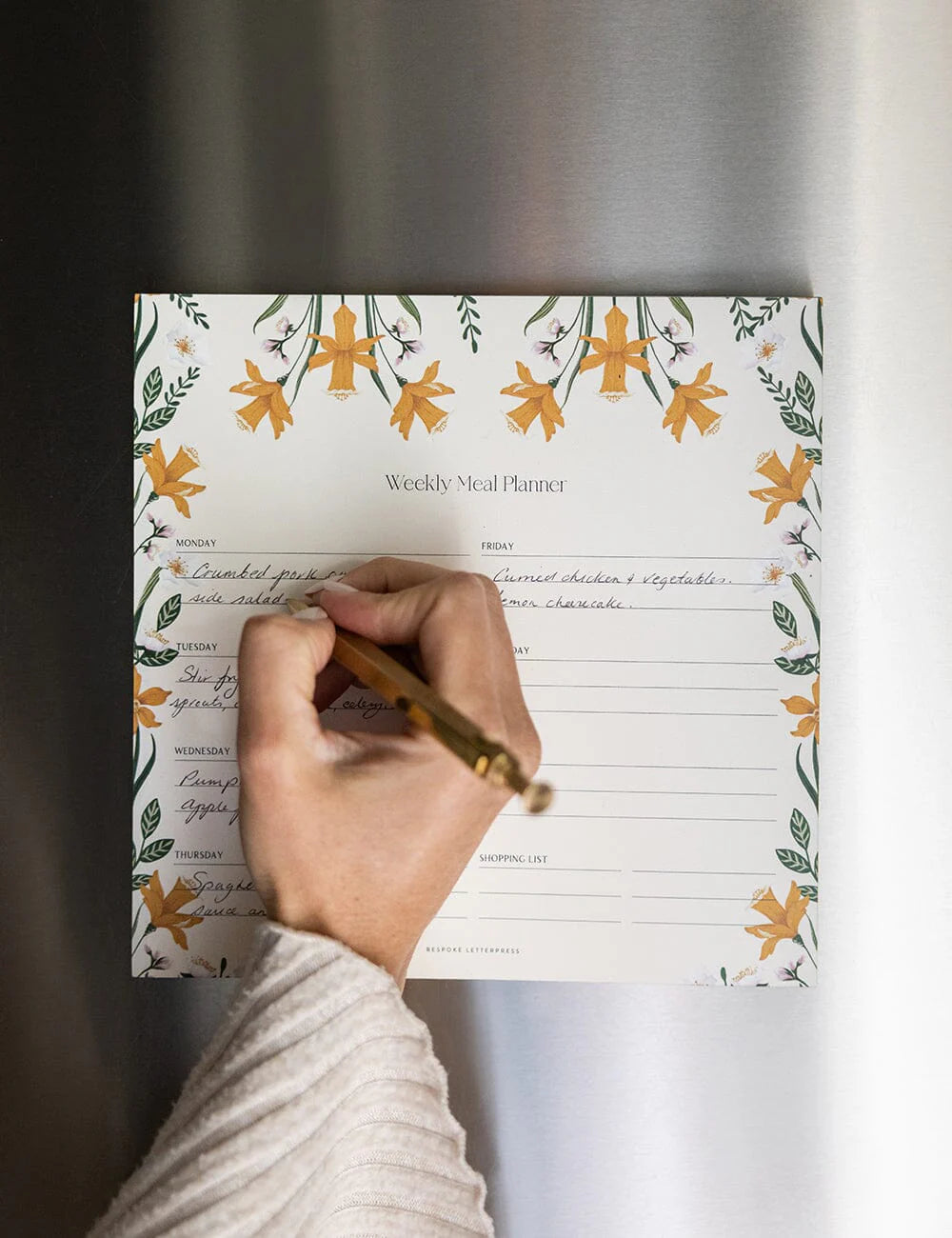 Meal Planner Notepad Daffodil