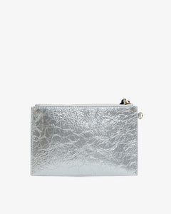 New York Coin Purse - Silver Crinkle