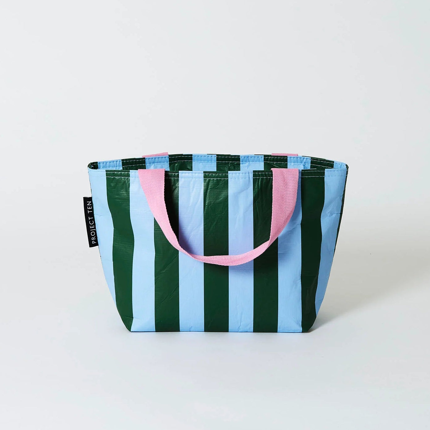 Mini Tote Green Blue Stripe