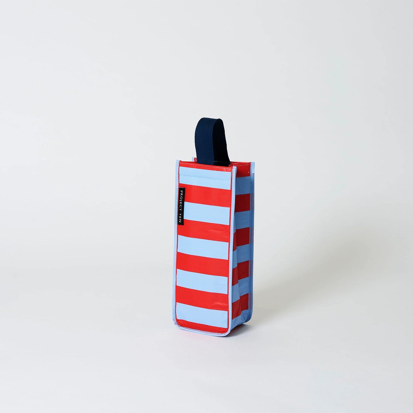 Red Blue Stripe Wine Bag