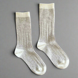 Merino Wool Sand & Cream Socks