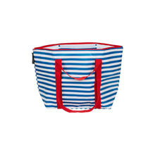 Load image into Gallery viewer, Breton Stripe Zip Medium Tote