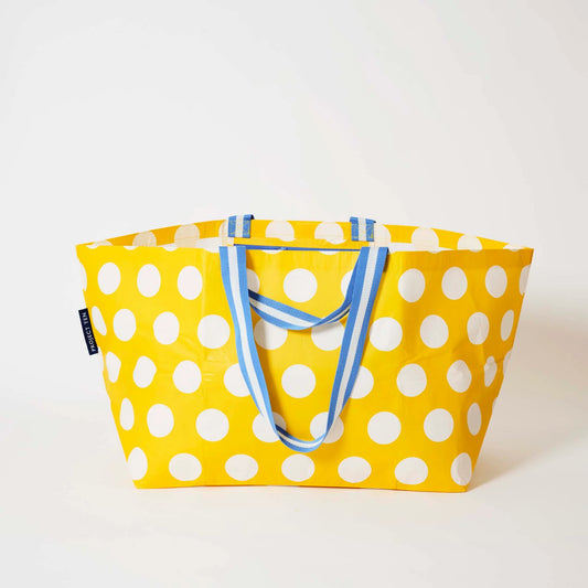 Oversized Tote – Yellow Polka Dot