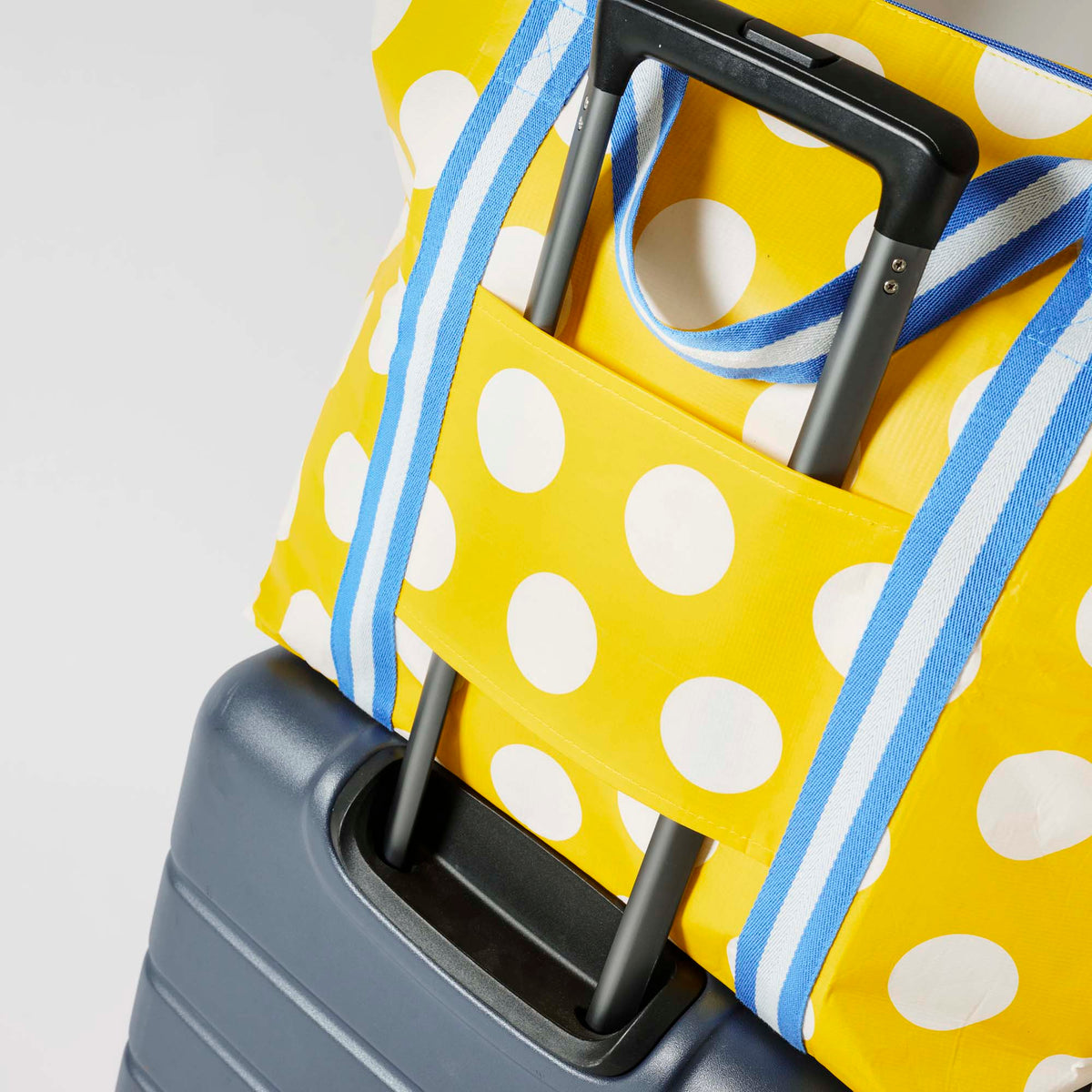 Zip Medium Tote – Yellow Polka Dot