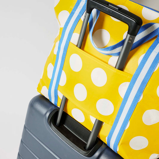 Zip Medium Tote – Yellow Polka Dot