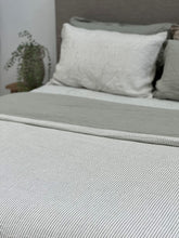 Load image into Gallery viewer, Sage Stripe Linen Quilt Cover